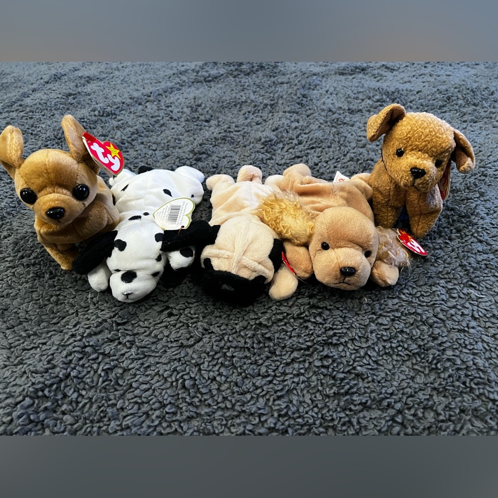 Retired TY Beanie Babies Dogs Lot Of 5 - 1990’s